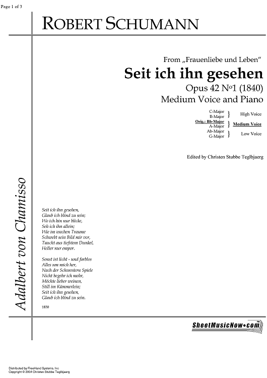 Seit ich ihn gesehen Op.42 No. 1
