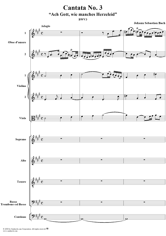 Cantata No. 3 "Ach Gott, wie manches Herzeleid," BWV3