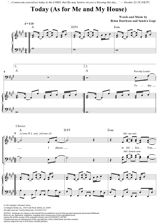 Today (As For Me And My House)