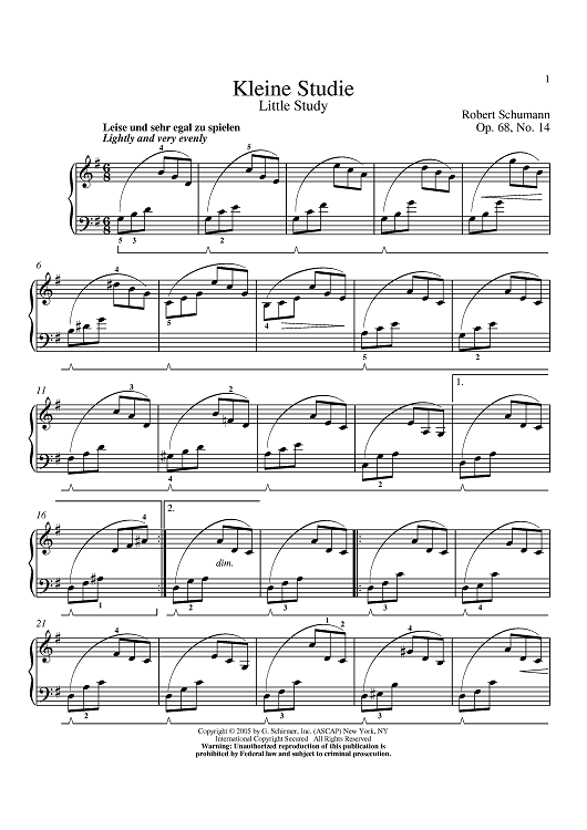 Little Study, Op. 68, No. 14 (Kleine Studie)