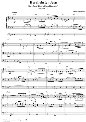 Choral Prelude for Organ:  Op. 122, No. 2  ("Herzliebster Jesu")