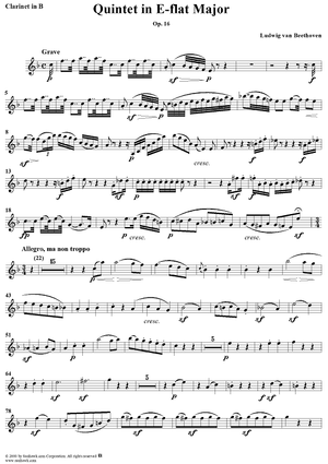 Quintet in E-flat Major, Op. 16 - Clarinet