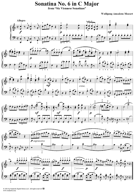 Sonatina No. 6 in C Major, K229 (K439b)