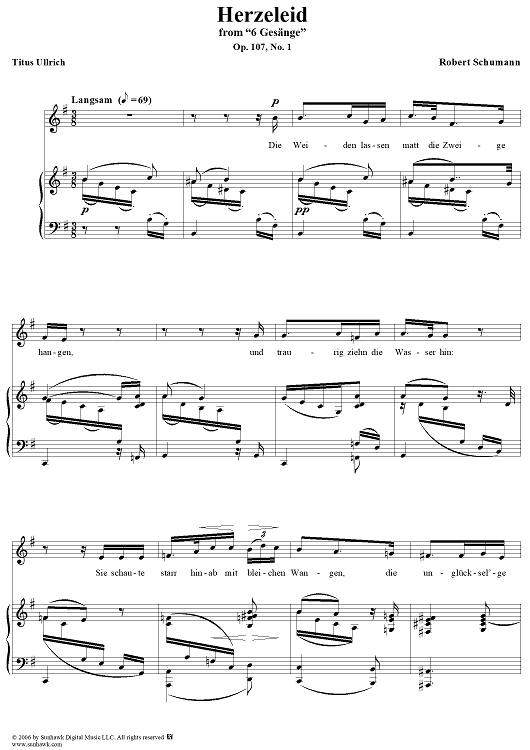 Herzeleid, No. 1, Op. 107