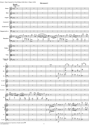 Piano Concerto No. 20 in D Minor, Movement 3 (K466) - Full