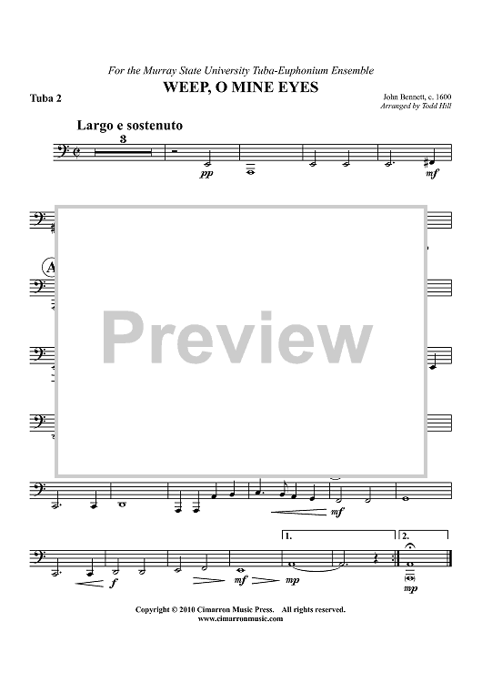 Weep, O Mine Eyes - Tuba 2
