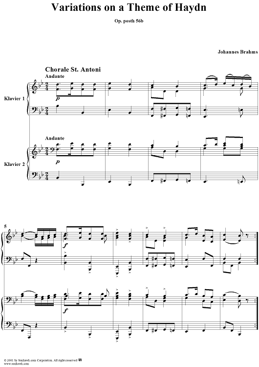 Variations on a Theme of Haydn in B-flat Major, Op. 56b