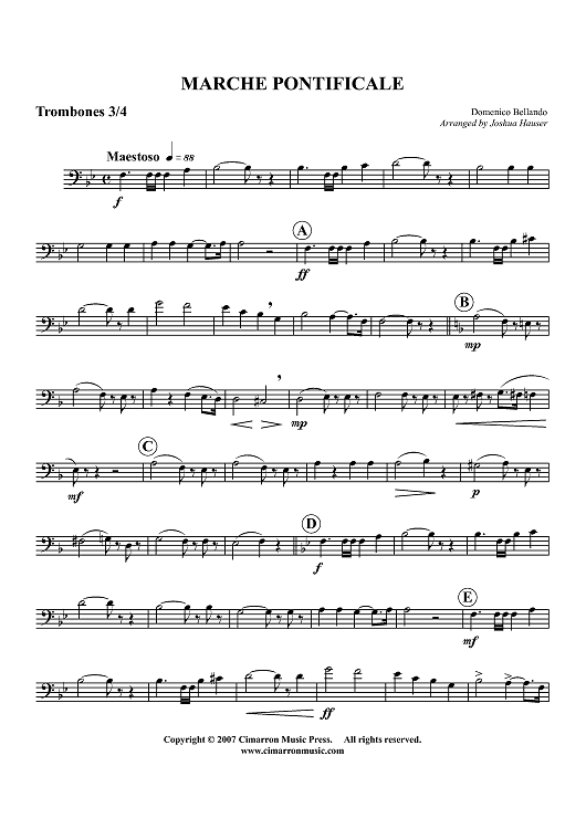 Marche Pontificale - Trombones 3 & 4