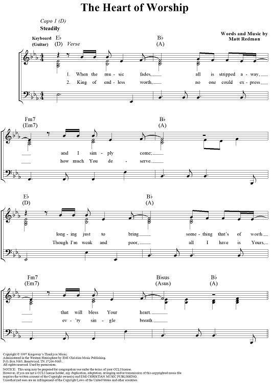 The Heart of Worship  (When the Music Fades)