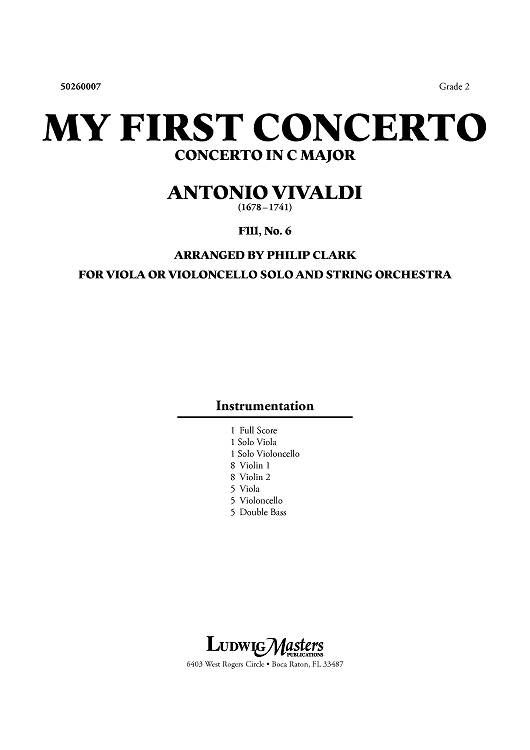 My First Concerto - Concerto in C Major, F111 No. 6 - Score