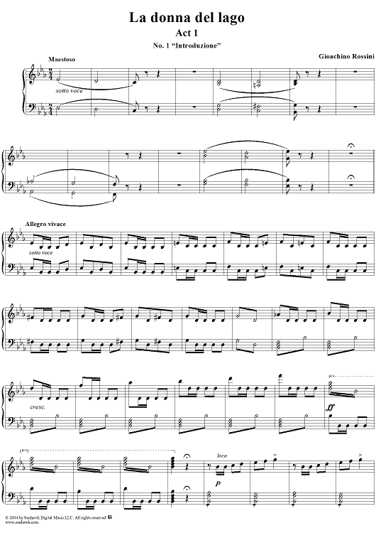 Del dì la massaggiera: No. 1 from "La donna del lago", Act 1 - Score