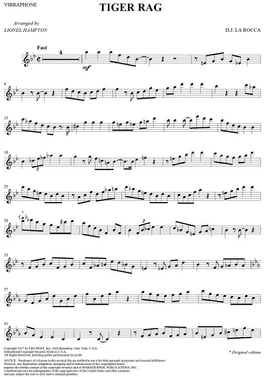 Tiger Rag - Vibraphone