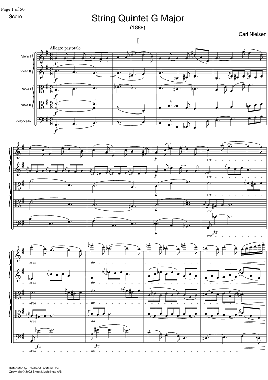 String Quintet G Major - Score