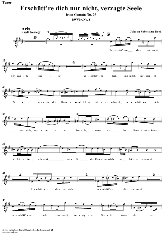 "Erschütt're dich nur nicht, verzagte Seele", Aria, No. 3 from Cantata No. 99: "Was Gott tut, das ist wohlgetan" - Tenor
