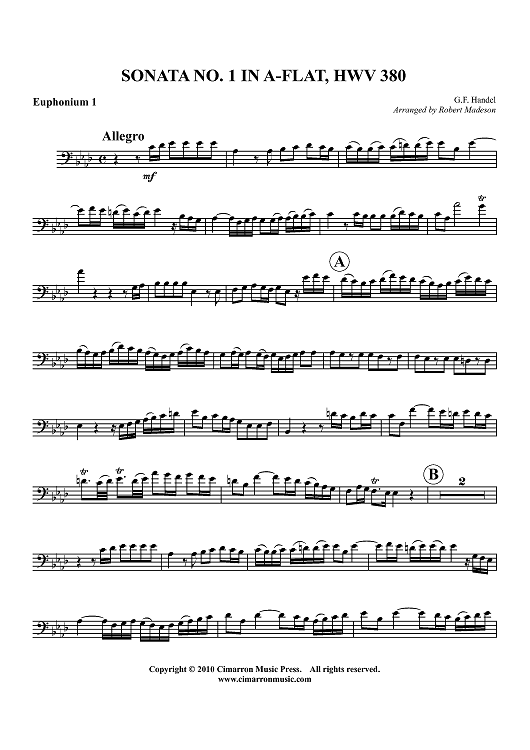 Sonata No. 1 in Ab, HWV 380 - Euphonium 1 BC/TC