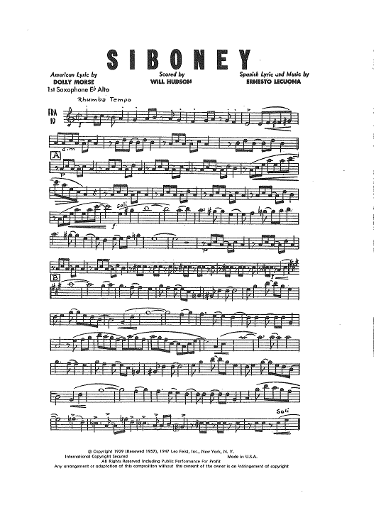 Siboney - Alto Sax 1