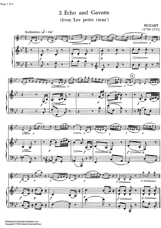 Echo and Gavotte - Score