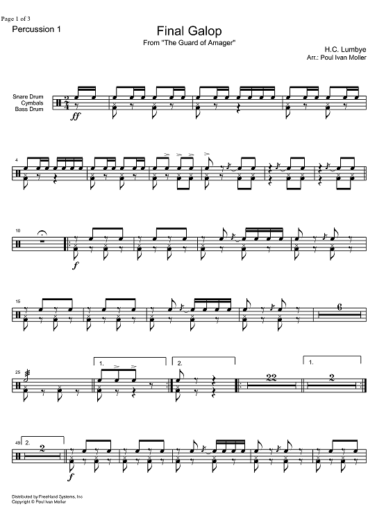 Final Galop from the Guard of Amager - Percussion 1