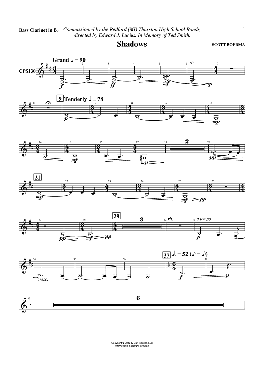 Shadows - Bass Clarinet in Bb