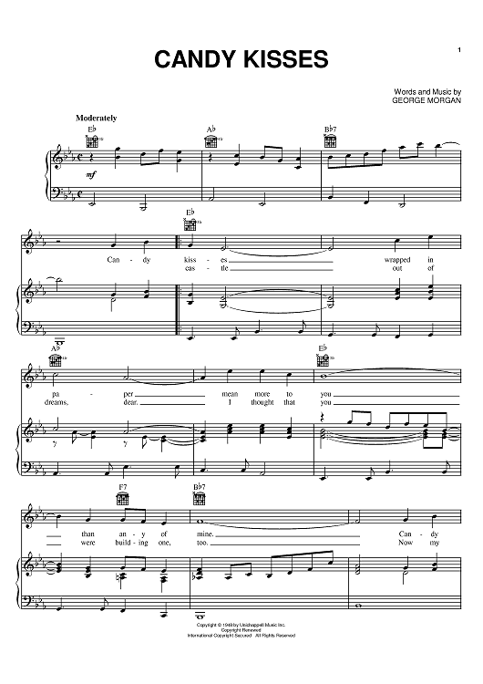 Candy Kisses" Sheet Music by for Piano/Vocal/Chords Sheet Music Now
