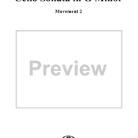 Cello Sonata No. 2 in G Minor, Movement 2 - Piano Score