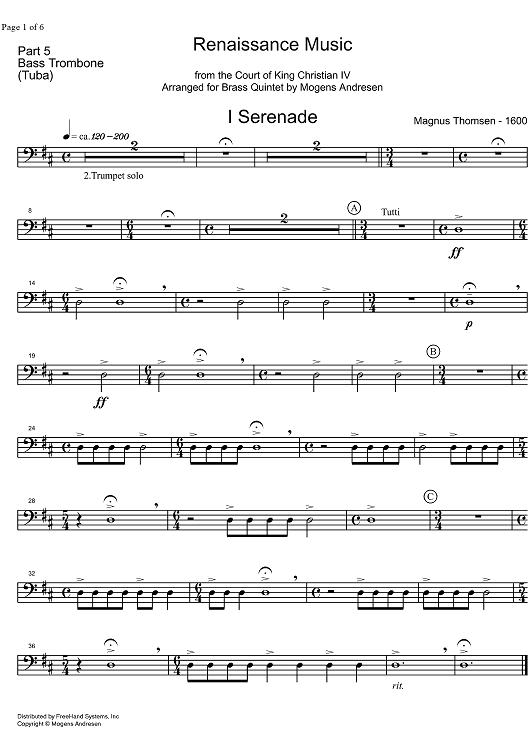 Renaissance Music - Bass Trombone