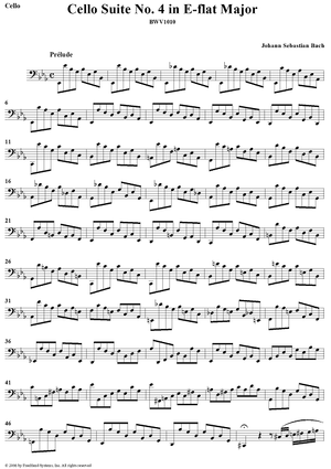 Cello Suite No. 4 in E-flat Major (Unaccompanied)