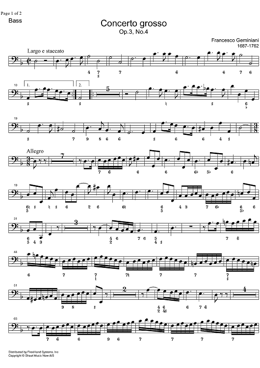 Concerto Grosso Op. 3 No. 4 - Bass