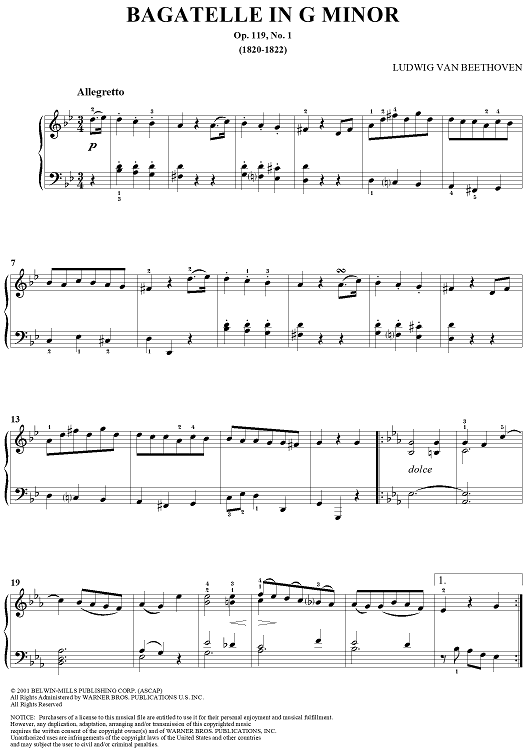 Bagatelle in G Minor