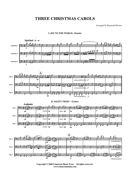 Three Christmas Carols - Score