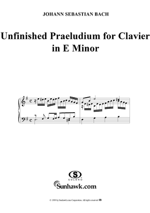 Fragment of a Praeludium for Clavier in E Minor  (Spurious)
