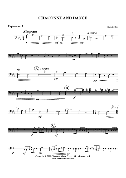 Chaconne And Dance - Euphonium 2