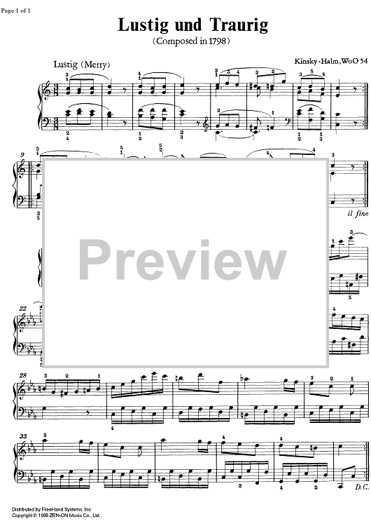 Lustig-Traurig WoO 54 - Piano