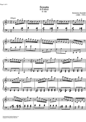 Sonata d minor K138