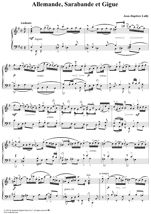 Allemande, Sarabande et Gigue