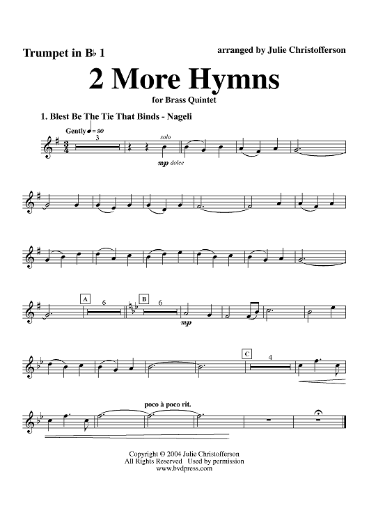 2 More Hymns - Trumpet 1
