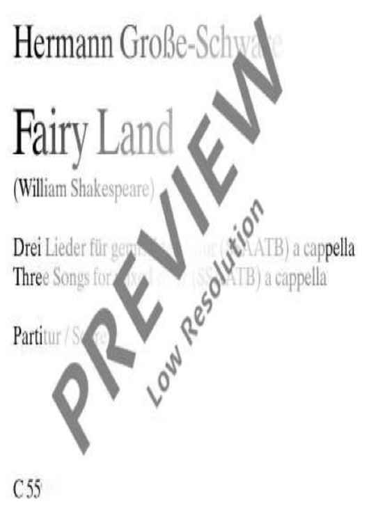 Fairy Land - Choral Score