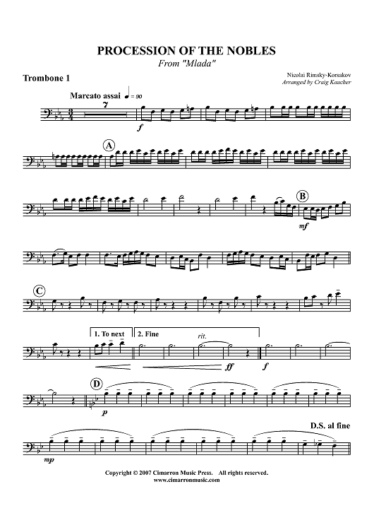 Procession of the Nobles - From "Mlada" - Trombone 1 (opt. F Horn)
