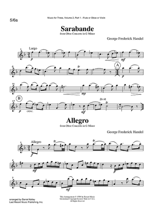 Sarabande & Allegro from Oboe Concerto in G Minor - Part 1 Flute, Oboe or Violin