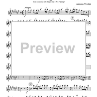 Allegro - from Concerto in E Major, Op. 8 #1 - "Spring" - Part 1 Clarinet in Bb