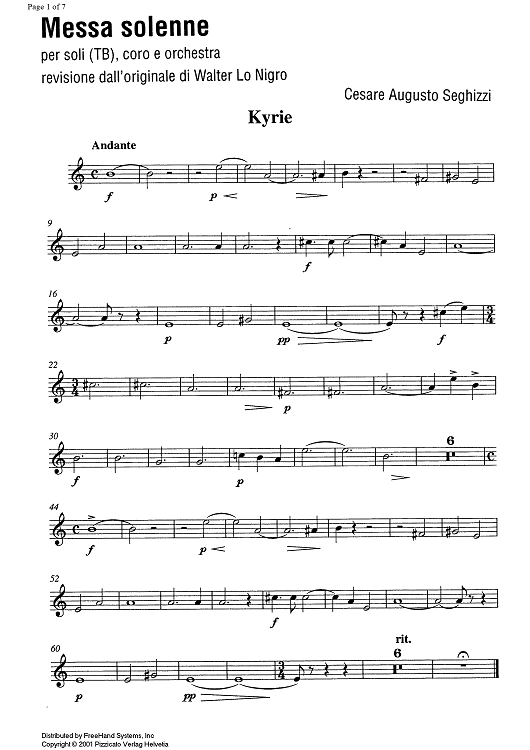 Messe solenne [set of parts] - Horn in F 1