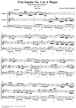 Trio Sonata no. 1 in A major - op. 5/1  (HWV396)
