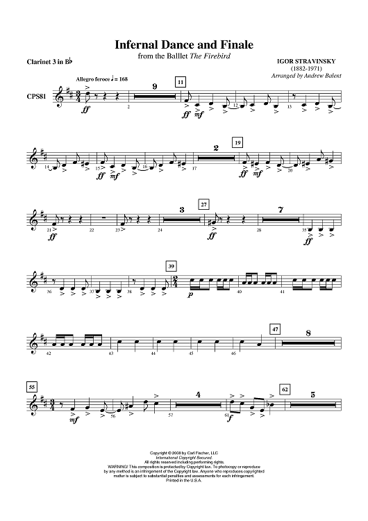 Infernal Dance and Finale - Clarinet 3 in B-flat
