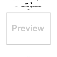 "Ricevete, o padroncina", No. 21 from "Le Nozze di Figaro", Act 3, K492 - Full Score