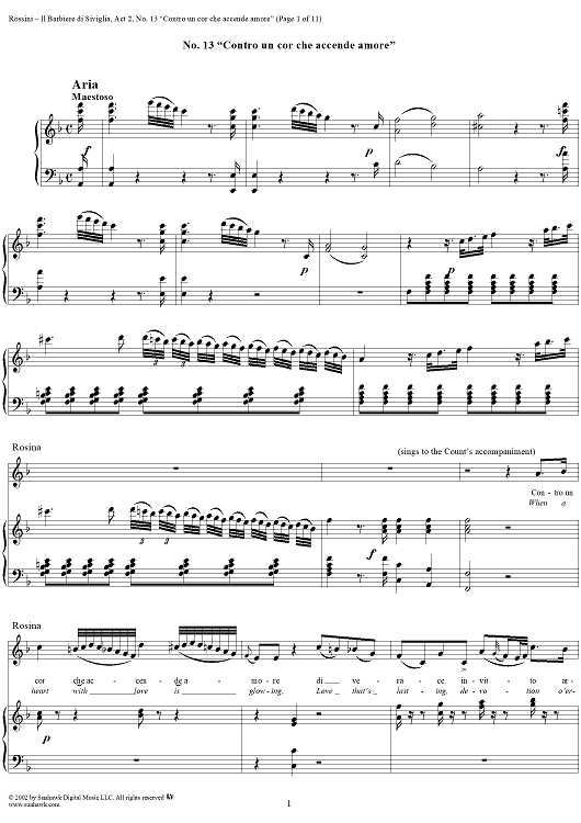 Aria: Contro un cor, No. 13 from "Il Barbiere di Siviglia"