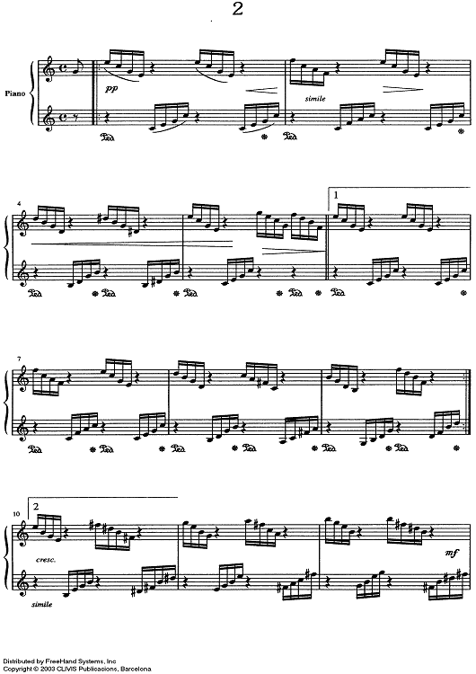 Etude No. 2 C Major from 13 Estudis - Piano