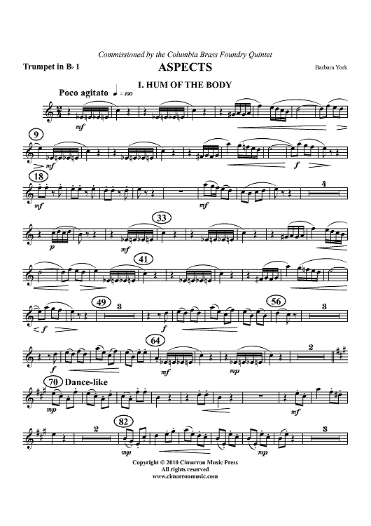 Aspects for Brass Quintet - Trumpet 1 in Bb