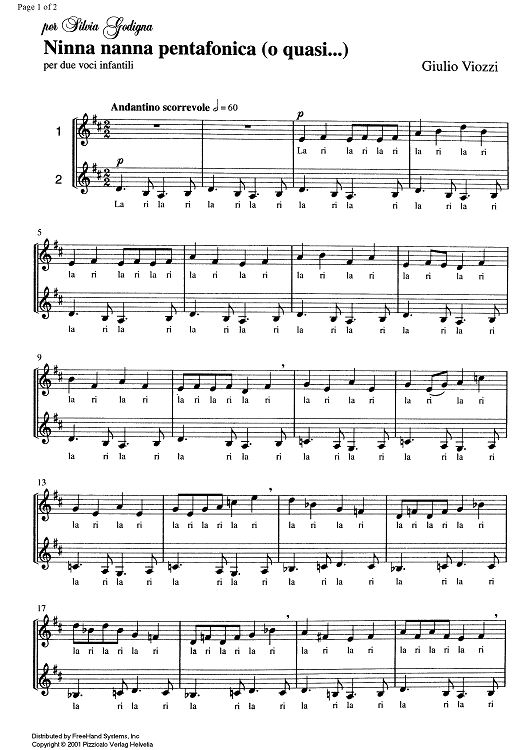 Ninna nanna pentafonica
