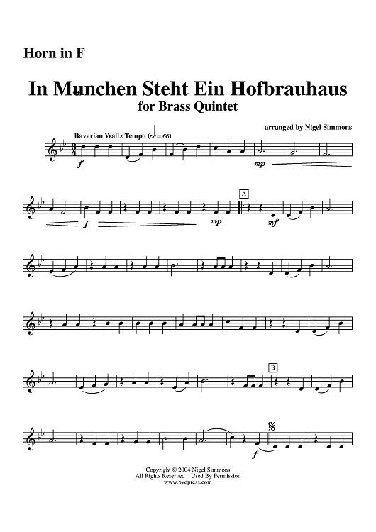 In München Steht Ein Hofbrauhaus - Horn