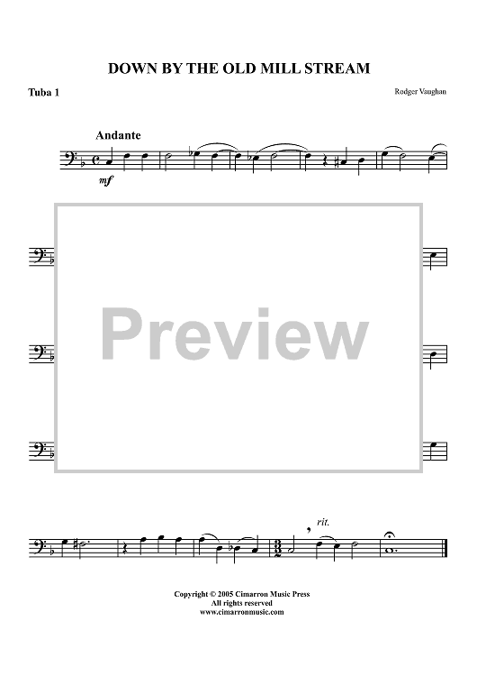 Down By the Old Mill Stream - Tuba 1